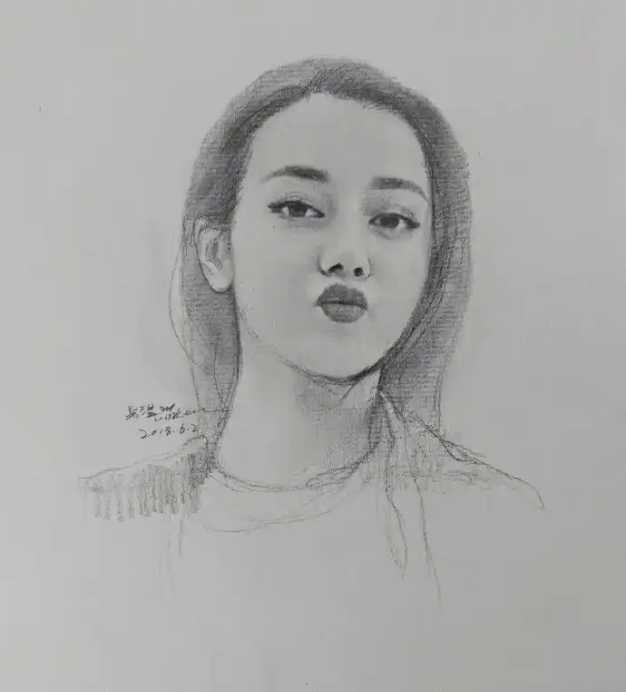 迪丽热巴素描人像大全,最火的胖迪素描图(15张)