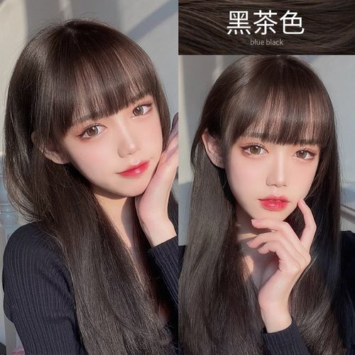 格格家黑茶色染发剂膏2022流行色显白植物染头发颜色黑色女泡泡纯