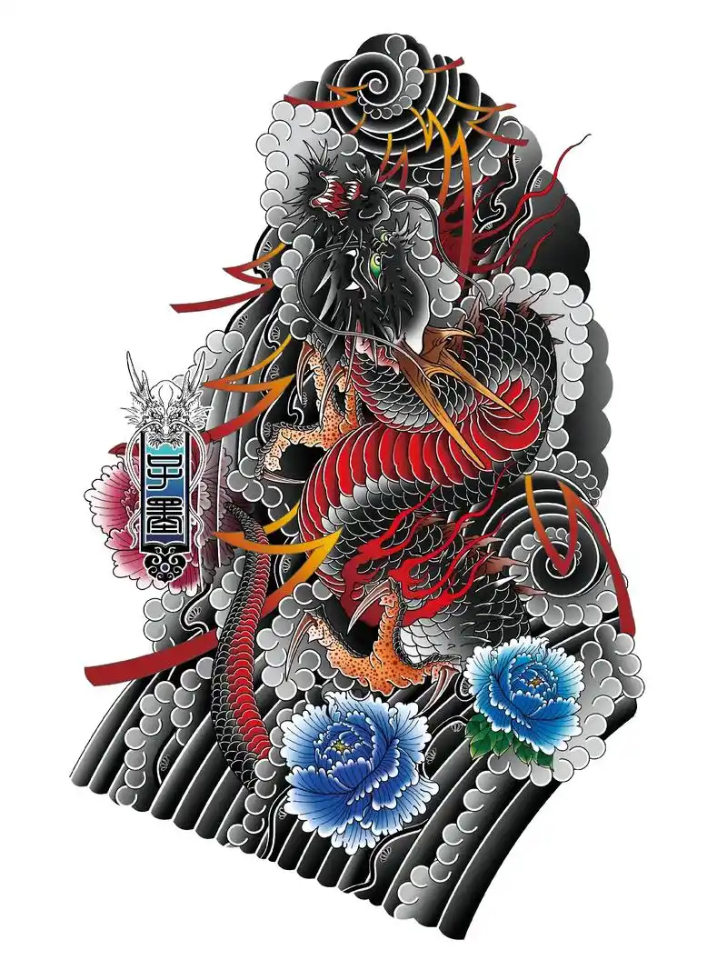 花臂设计之神龙傲天 #老传统 #花臂龙#手稿设计#刘子墨 - 抖音
