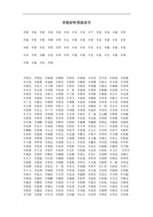 男孩好听名字辛姓