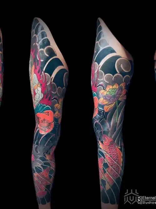 老传统花腿_纹身图案手稿图片_贰目的纹身作品集