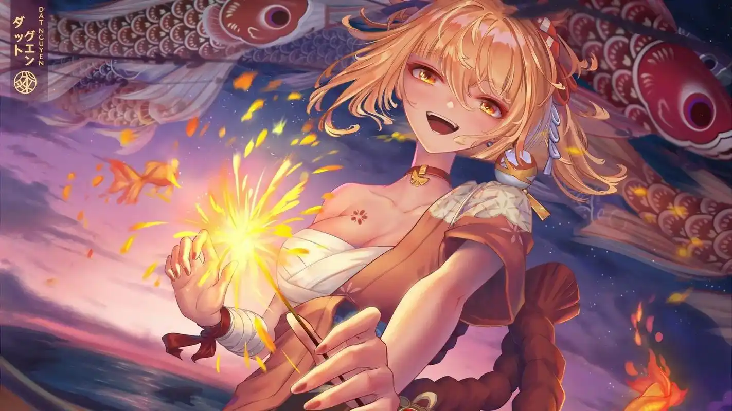 宵宫壁纸(电脑)#原神 #二次元 #原神壁纸 #虚空鼓动劫火 - 抖音