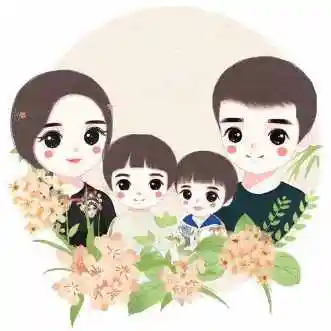 制作一家四口卡通头像签名