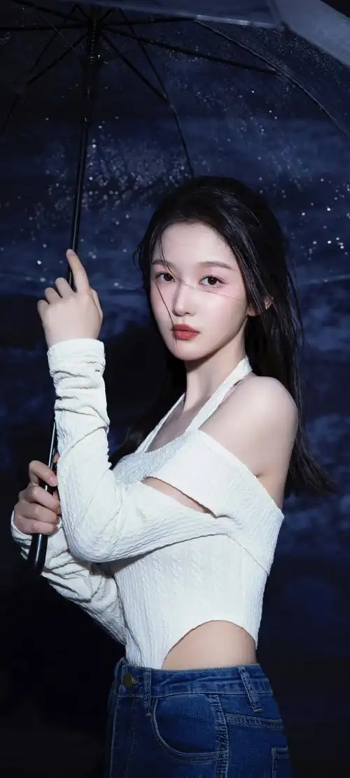 海边美女全面屏手机壁纸图片