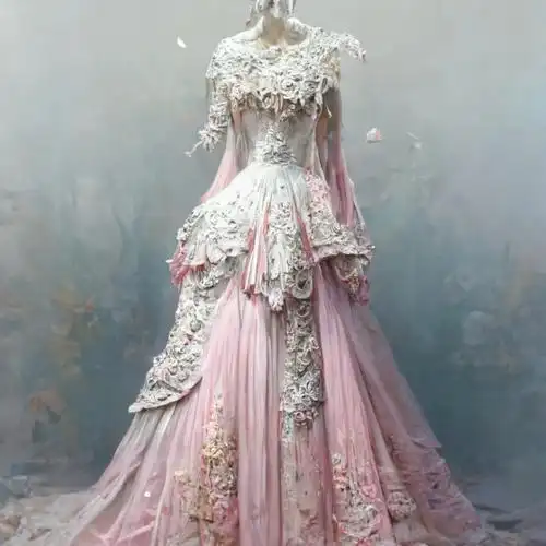 太美了 温柔甜美#服装设计  #婚纱  #礼服  #粉色系  #影视服装设计