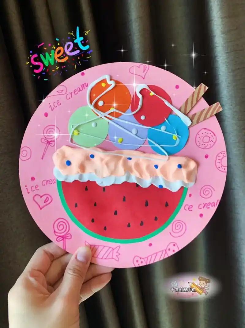 今天做简单又好看的西瓜杯冰淇淋吧!#手工diy  - 抖音
