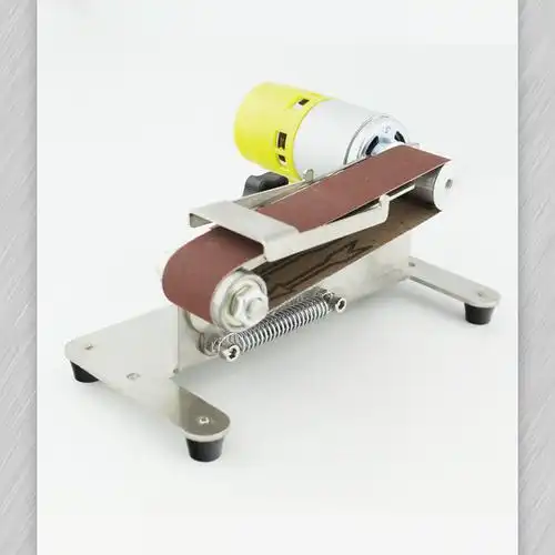 迷你沙袋机小型电动砂带机机抛光机磨刀神器台式打磨机磨刀机砂光机