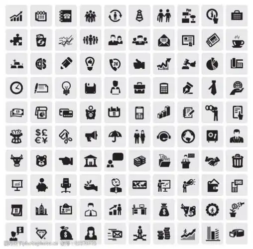 100个网站网页常用单色图标2