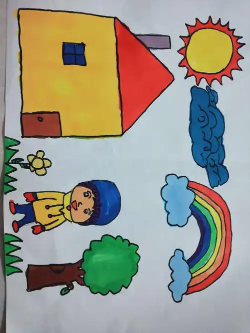 二(3)班的孩子用彩色铅笔画出各种彩色的梦