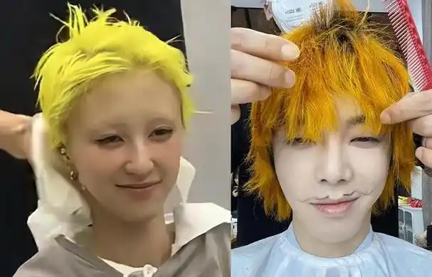 华晨宇女友放飞自我穿吊带胸口伤痕明显染黄发太个性