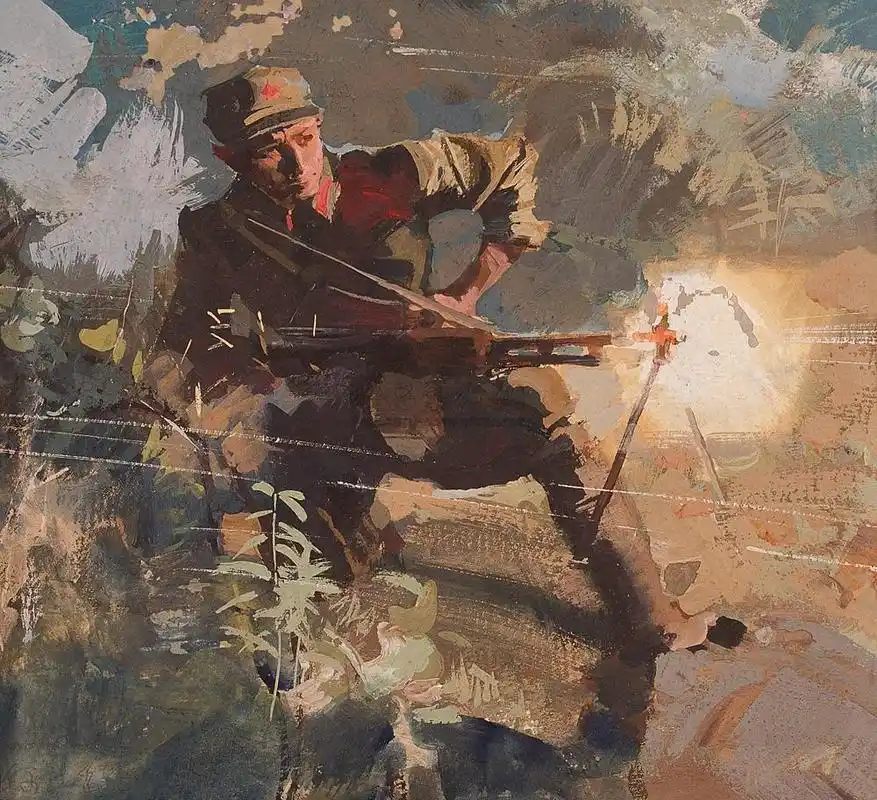 2047 自卫反击战 纸本 水粉