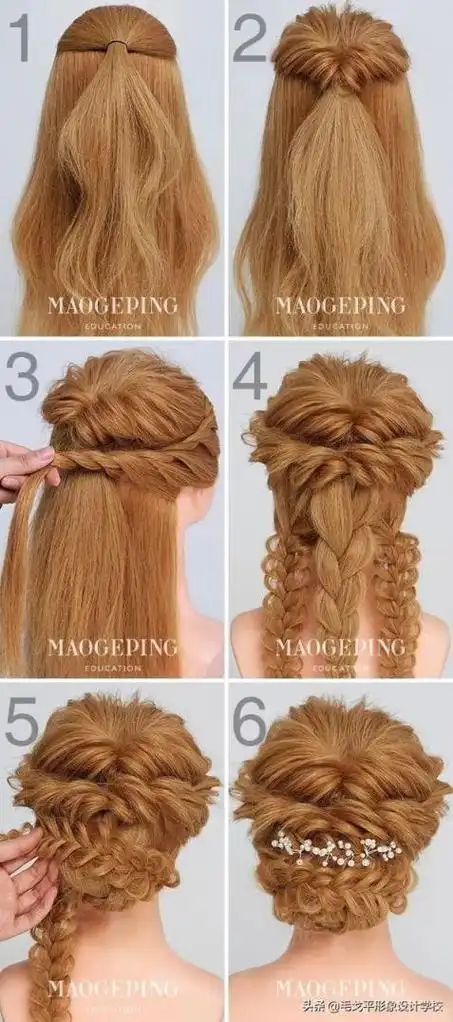 最小最漂亮的地方,这是舞蹈盘发成功与否的关键马尾下巴耳朵最高处,三