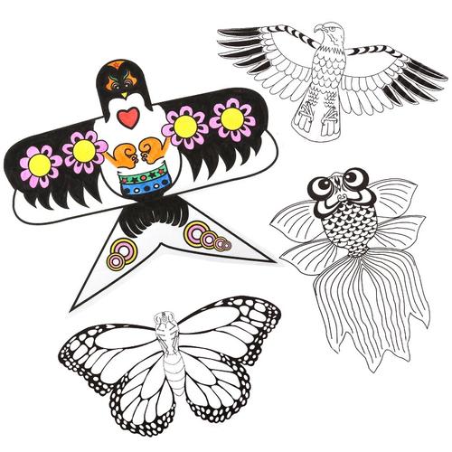 空白风筝易飞儿童diy手工绘画空白自制幼儿园教学材料包涂鸦送线