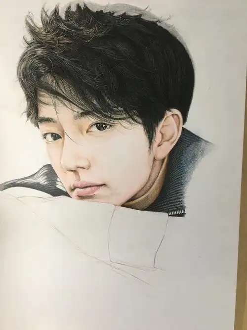彩铅人像作品-肖战|纯艺术|绘画|金波大叔 - 原创作品 - 站酷 (zcool)