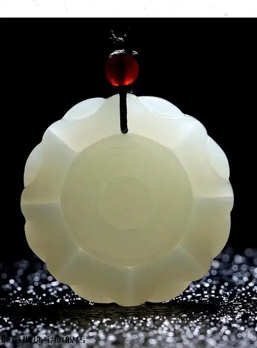 倾百瑞和田玉青玉太极八卦牌八卦吊坠男女玉石八卦阴阳道士玉佩玉坠牌