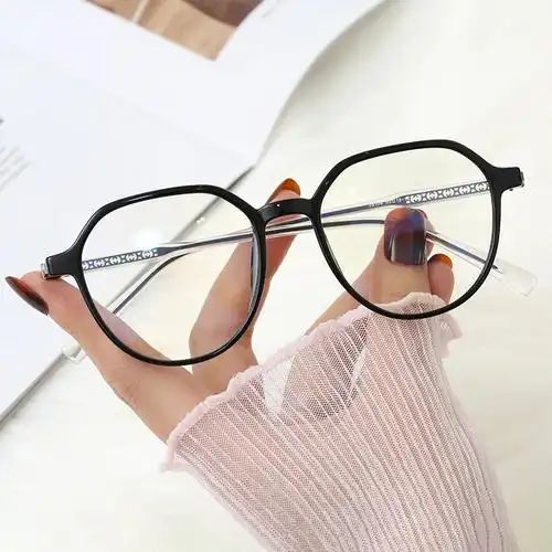 2022网红防蓝光装饰平光镜 超轻tr90插芯金属混合眼镜架可配近视