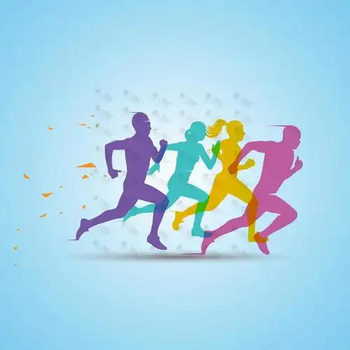 奔跑的运动健儿矢量图图案