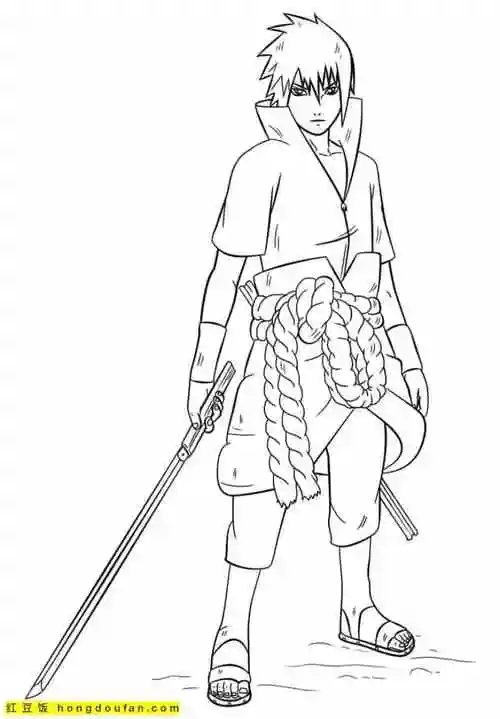 最厉害的忍者11张宇智波佐助火影忍者卡通涂色图片
