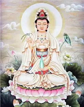 精准印花最新款客厅大画 正品dmc十字绣 佛教观音菩萨坐莲观音