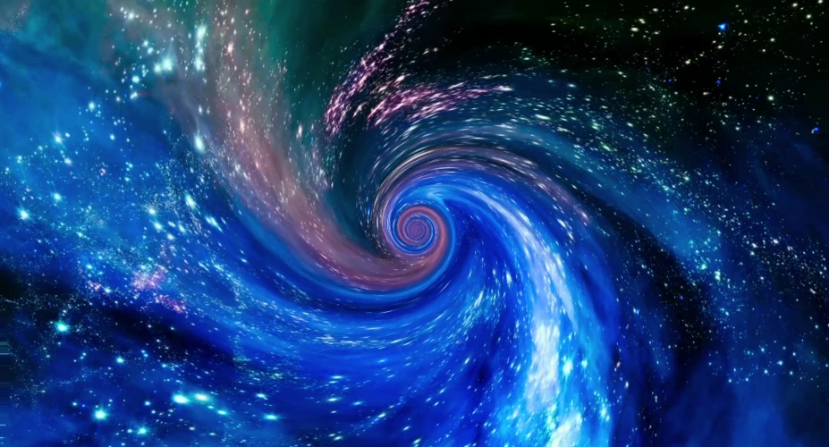 三维银河空间星点漩涡快速旋转唯美动态视频素材