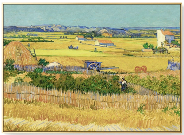 海龙红梵高现代简约风景装饰画丰收70x50cm油画布