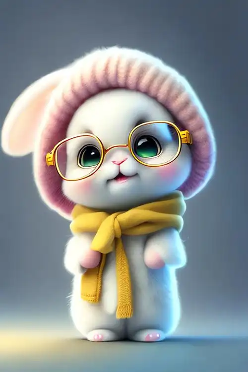 超甜可爱萌兔手机壁纸