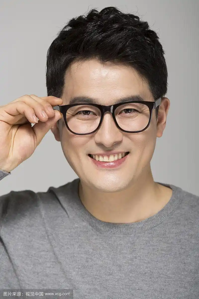 戴眼镜的中年男子肖像