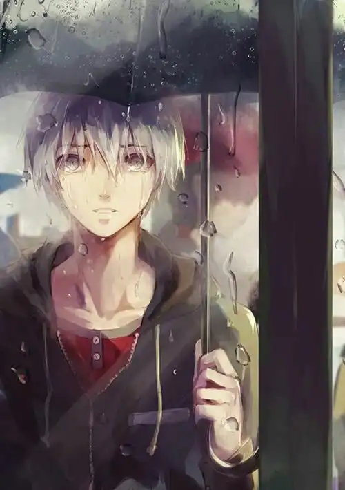 金木研 动漫少年 下雨天