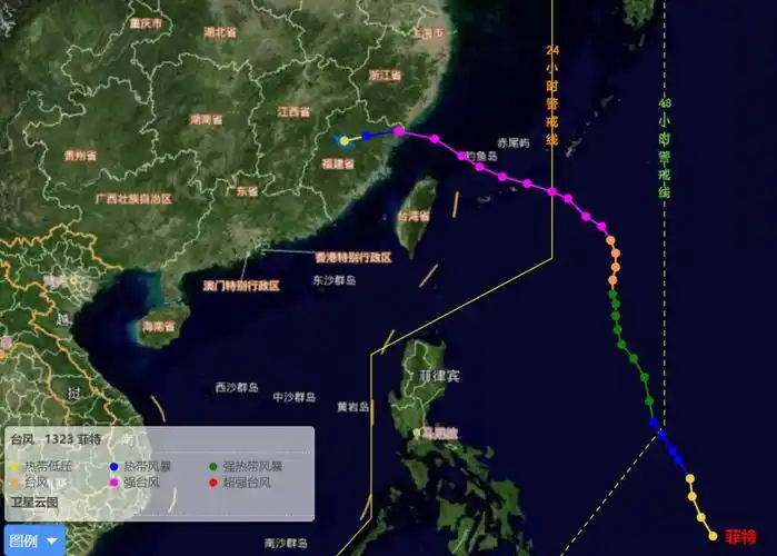 2013年第23号台风"菲特"路径图.图片来源:台风网