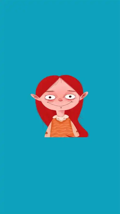 小清新可爱人物插画高清壁纸_卡通_手机壁纸下载_美桌网