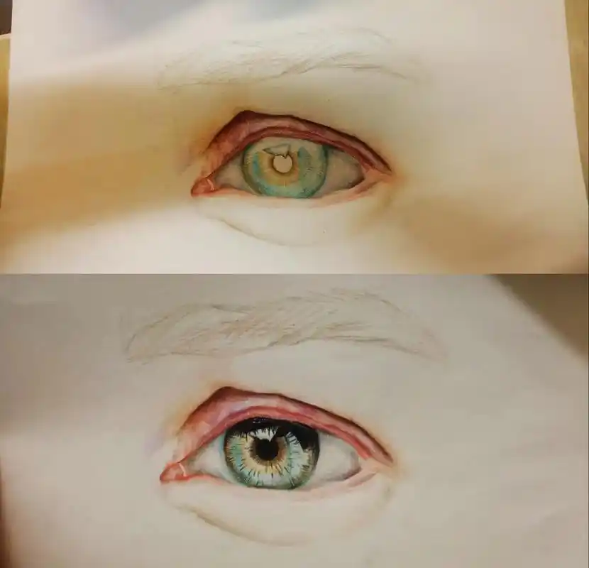 绘画 #画眼睛 #彩铅手绘  - 抖音