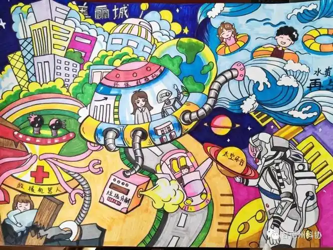 《家循环用水系统》环保科创会绘画作品