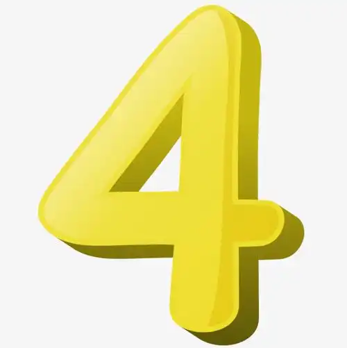 数字装饰黄色的卡通数字4
