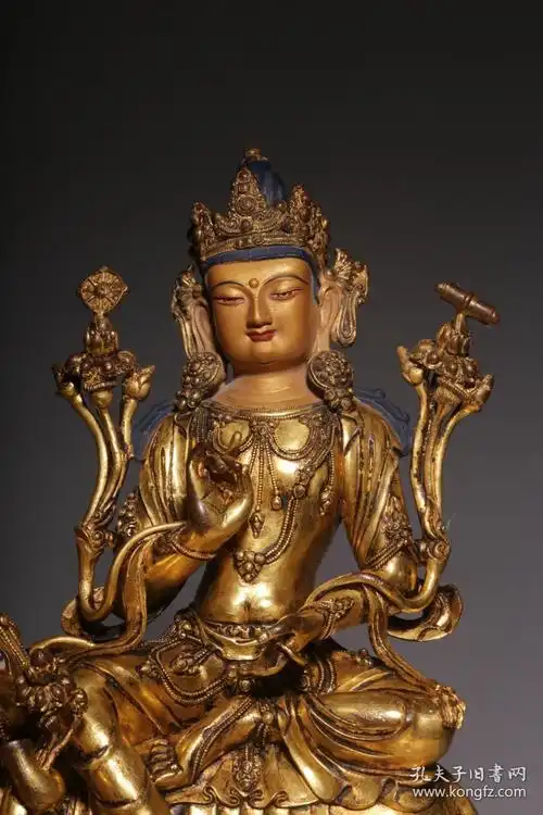 清代,铜鎏金普贤菩萨坐像_孔夫子旧书网