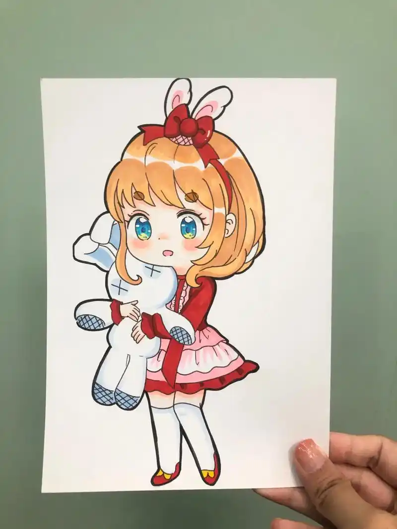 第64幅|初级动漫女生人物(附步骤图)q版动漫|初级动漫|动 - 抖音