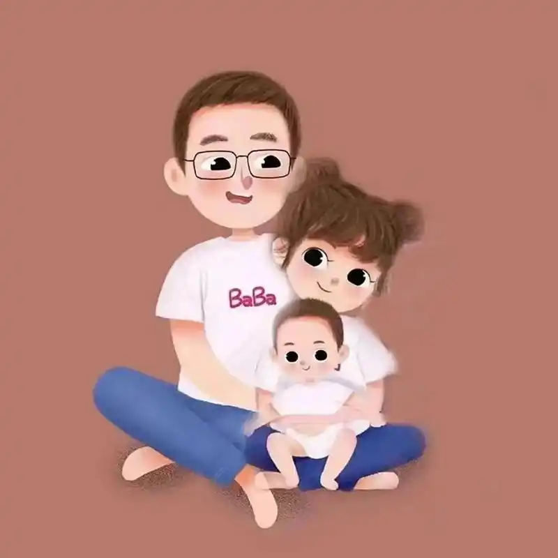 79 宝妈宝爸情侣头像  一家四口(姐弟)版#亲子头像 #卡通 - 抖音