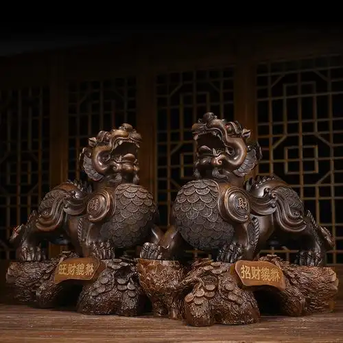 开光貔貅摆件招财镇宅辟邪皮一对家用客厅店铺摆件