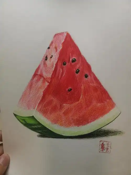 彩铅画 西瓜