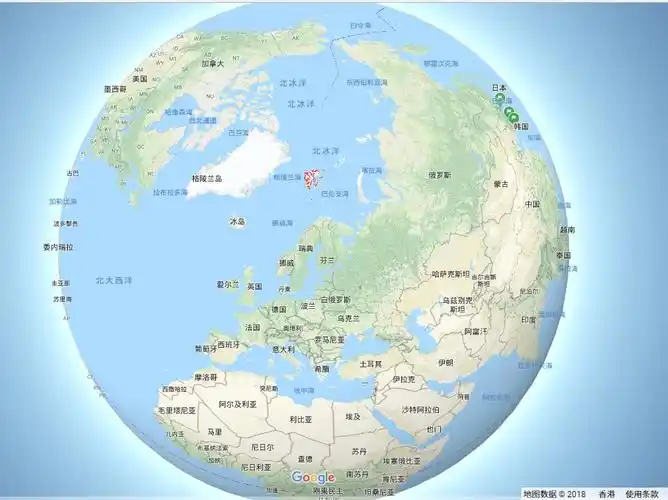 (图中红色部分为斯瓦尔巴群岛)