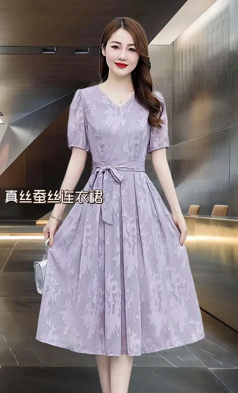 真丝蚕丝连衣裙