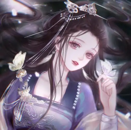 古风紫色系女头分享绣幕芙蓉一笑开斜偎宝鸭衬香腮眼波才动被人猜