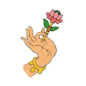 佛手png矢量手拿莲花图片.zip