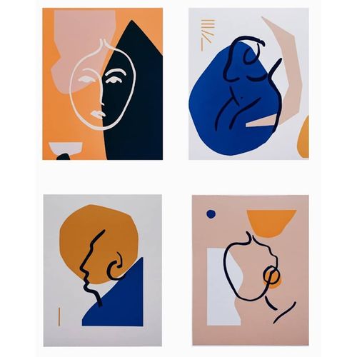 好画丨有趣的人脸图案  热情的配色 抽象与具象结合  超多款可选