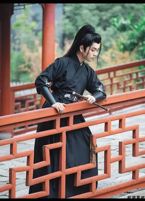 汉服男装古装暮游记原创汉服男日常汉元素武侠风交瓴齐腰学生汉服男装