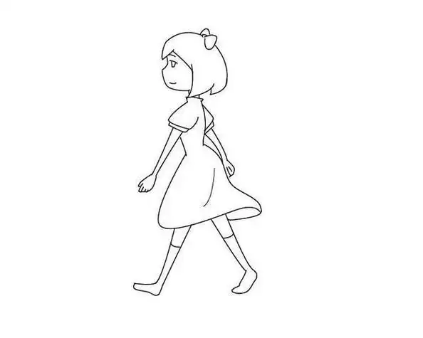 人侧面走路简笔画