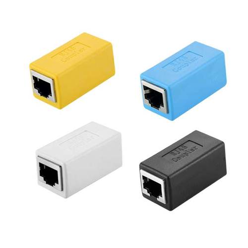 电脑双通接口网线连接器对接头rj45头宽带延长网络直通水晶头