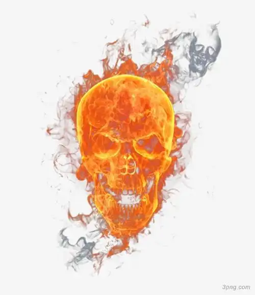 骷髅火焰效果png素材透明免抠图片-节日元素