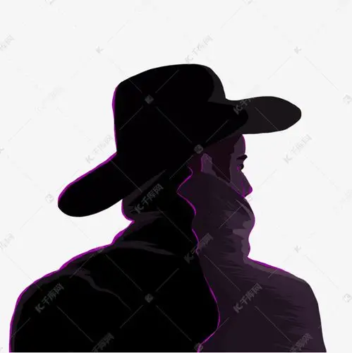 神秘黑衣人背影戴帽子