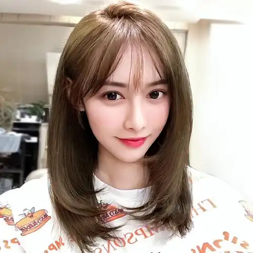 假发女长发真发全真人发自然网红修脸中长发全头套式锁骨发假发套