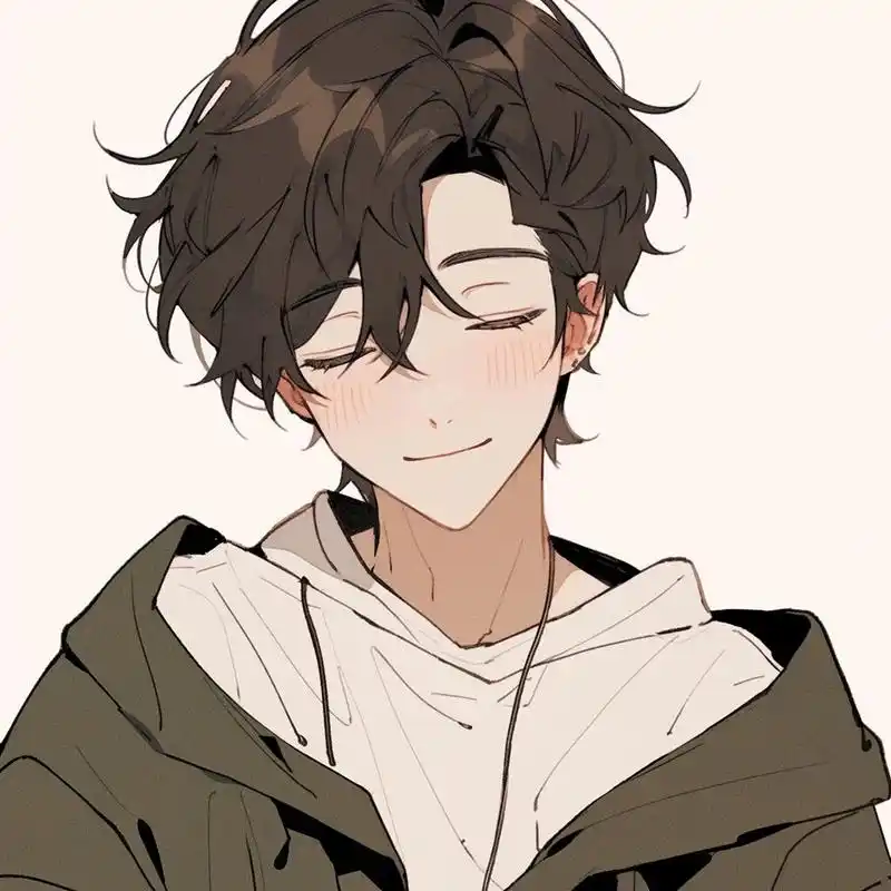 男头|爱笑的男孩,运气最好 #男生头像# #插画头像# #ai绘画# #头像